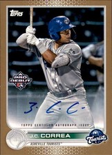 2022 Topps Pro Debut Autograph Gold /50 J.C. Correa #PD-66 Asheville/Astros RC