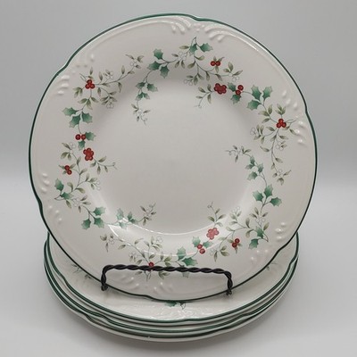   4 pc Pfaltzgraff WINTERBERRY 8'' Salad Side Plates Made in CHINA Christmas