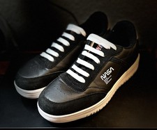 NASA Capsule/Captain Black Leather/Suede Low Top Lace-Up Athletic Sneaker - RARE - Image 2