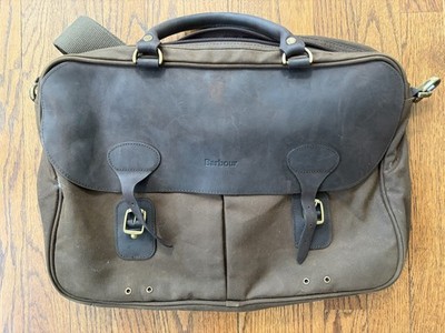 VINTAGE! Men's Barbour Waxed Briefcase