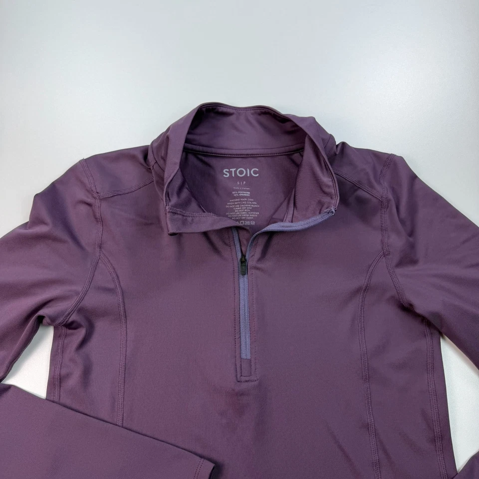 Stoic 1/4 Zip Pullover shirt Womens Small Purple Lightweight Stretch Outdoors Foto 2 de 4
