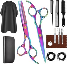 Professional Hair Cutting Japanese steel Scissors Barber Shears 11pc Set Cape