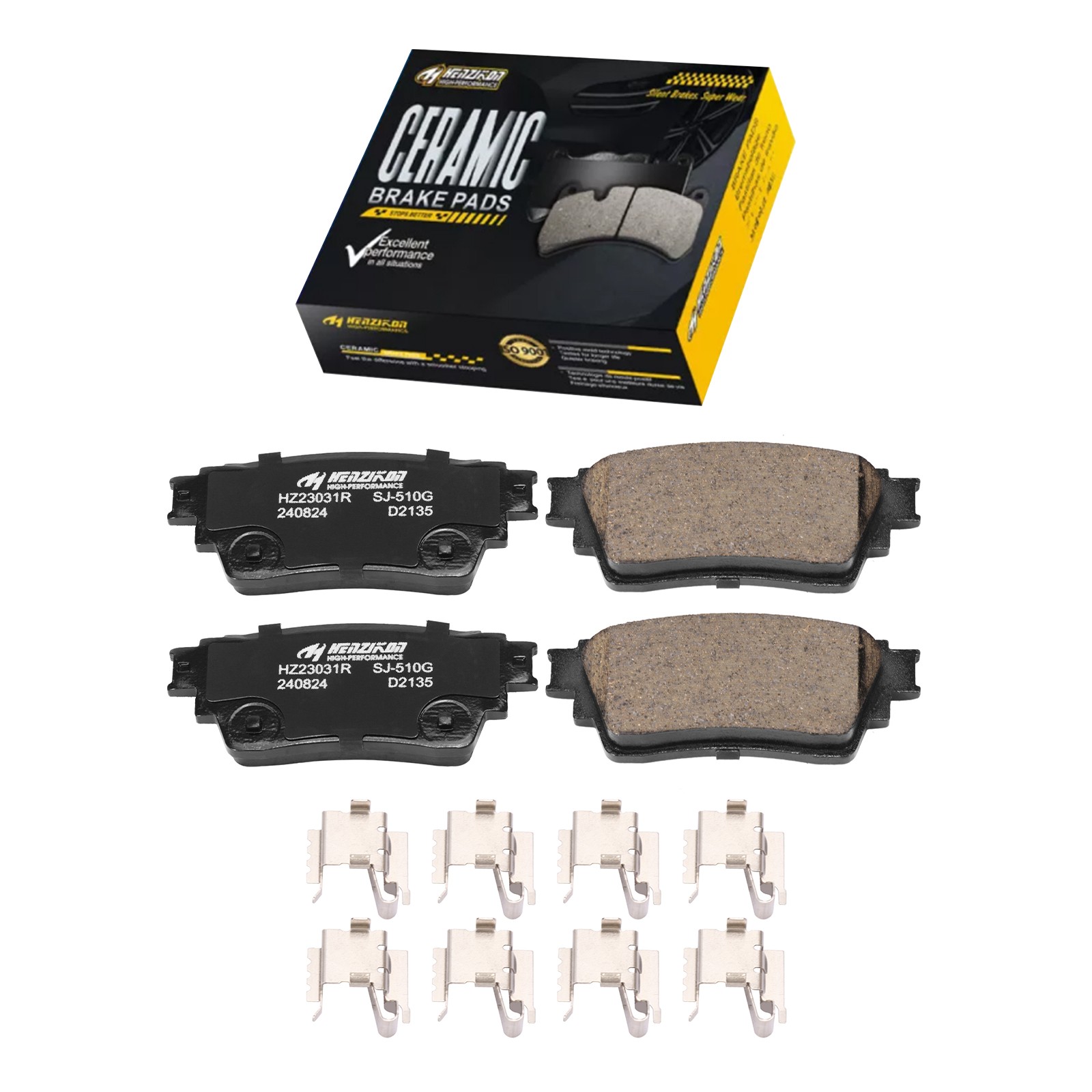 Rear Ceramic Brake Pads w/Hardware For Mitsubishi Outlander Phev Eclipse Cross ~