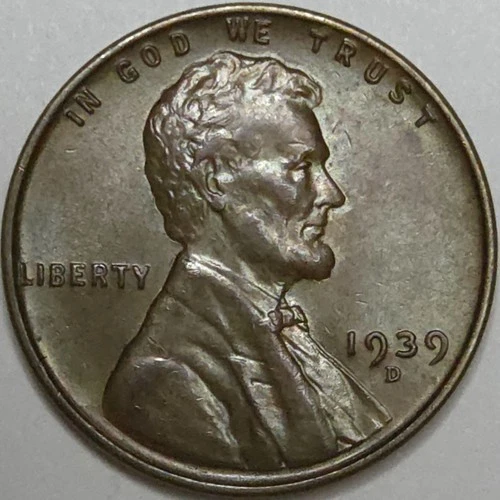 1939-D Lincoln Wheat Cent - XF  (Lot#1)