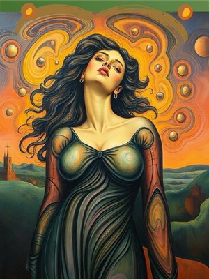 ACEO  Dreaming  Dali Style Original Art Print ~ Artist Signed
