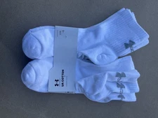 Under Armour UA Cotton CUSHIONED Quarter White Socks  Size L 6 Pack