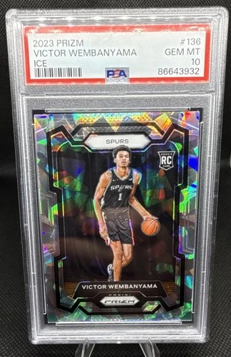 2023-24 Panini Prizm - Victor Wembanyama #136 Ice Prizm (RC) PSA 10