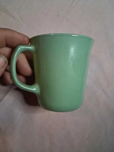 1- Vintage Pyrex Corning Mint Green Milk Glass Coffee Mug Mid-century Drinkware