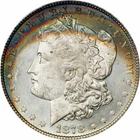 1878 7TF Reverse of 1878 $1 PCGS MS63 Rainbow Toned Morgan Silver Dollar 1486197