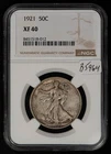 1921 50c Walking Liberty Silver Half Dollar - PQ Original- NGC XF 40 - SKU-B5964