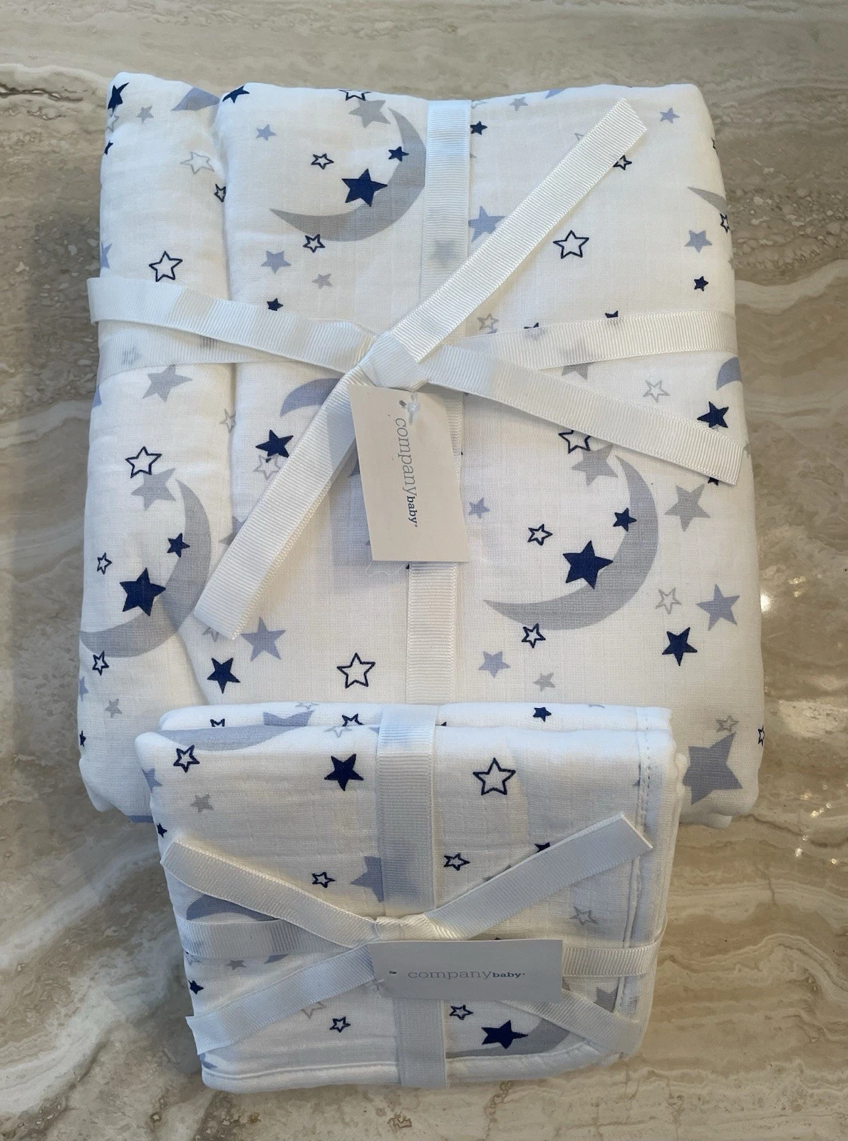 Company Store Baby NWT Organic Cotton Muslin Hooded Towel/Washcloth Set of 3 Pc