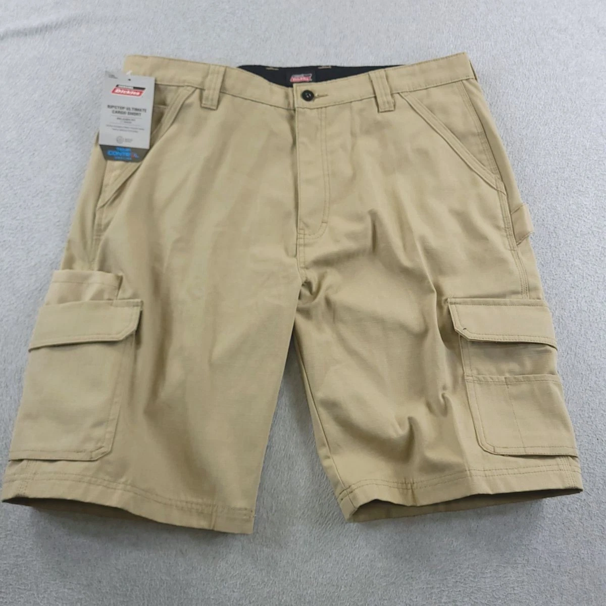 Dickies Shorts Mens 36 Khaki Ripstop Ultimate Cargo Temp Control Relaxed Fit