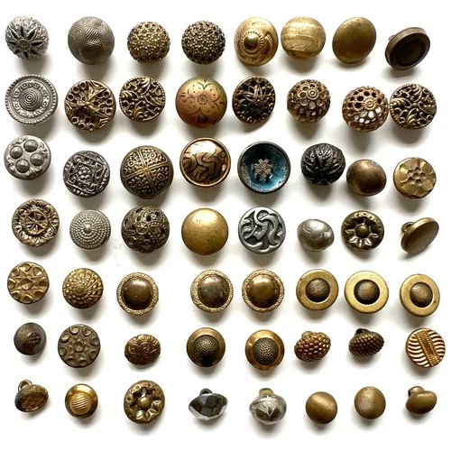 Wonderful Variety Lot of 56 Small & Diminutive Antique Metal Buttons