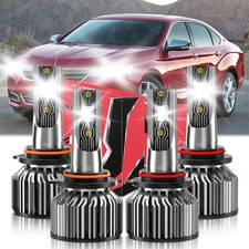 For Chevrolet Impala 2000-2005 Front LED Headlight Kit High Low Beam Bulb 6500K