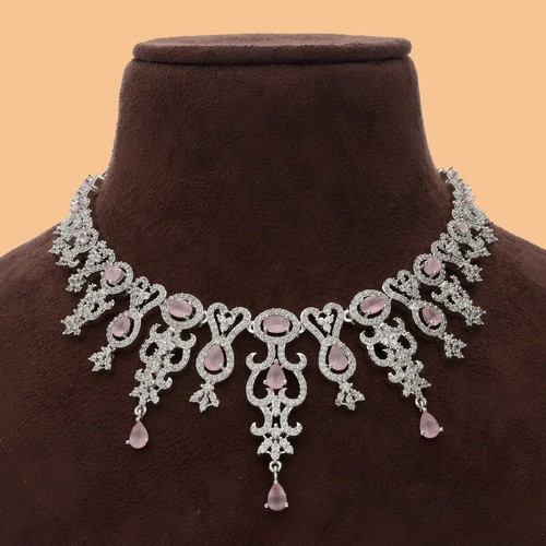 Elegant Cz Braut Halskette und Ohrringe Im Set Mehrere Farben für Damen - Bild 103 von 110