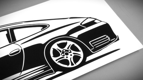 Porsche 996 Carrera 4S Sticker Silhouette Porsche 911 996 4S Aufkleber schwarz - Bild 6 von 10