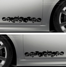 2x Seitenaufkleber Skull 50x8,5cm Totenkopf Autoaufkleber B09 Scheibenaufkleber