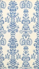 Geometric Contemporary Oriental Area Rug Wool Hand-Tufted Ivory/ Blue Carpet 5x8