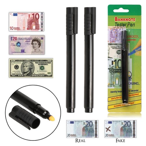 2 x Money Checker Counterfeit Detector Marker Fake Banknotes Tester Pen B - Picture 4 of 6