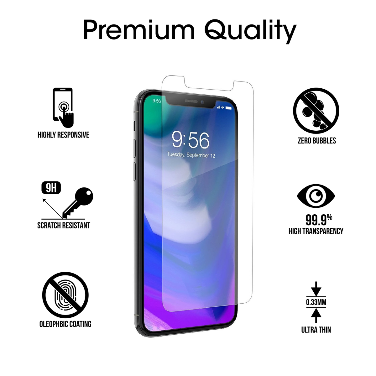 ALT 9H+ Tempered Glass Screen Protector Lot | For IPhone 14/13/12/11 Pro/X/XR/8 Plus | 20x, 50x, 100x Options