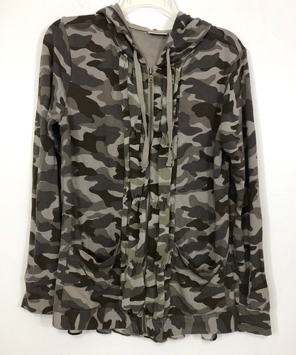 LOGO Lounge Damen Hoodie oliv Camouflage Langarm Full Zip Langarm Gr. M