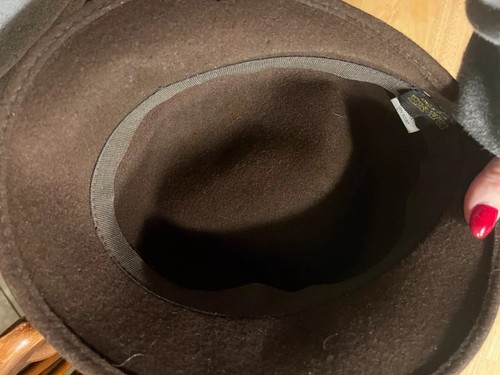 DA-ME Hat 100% Wool Fedora Classic Vntg Black Leather Band EUC Made In Italy - Picture 6 of 9