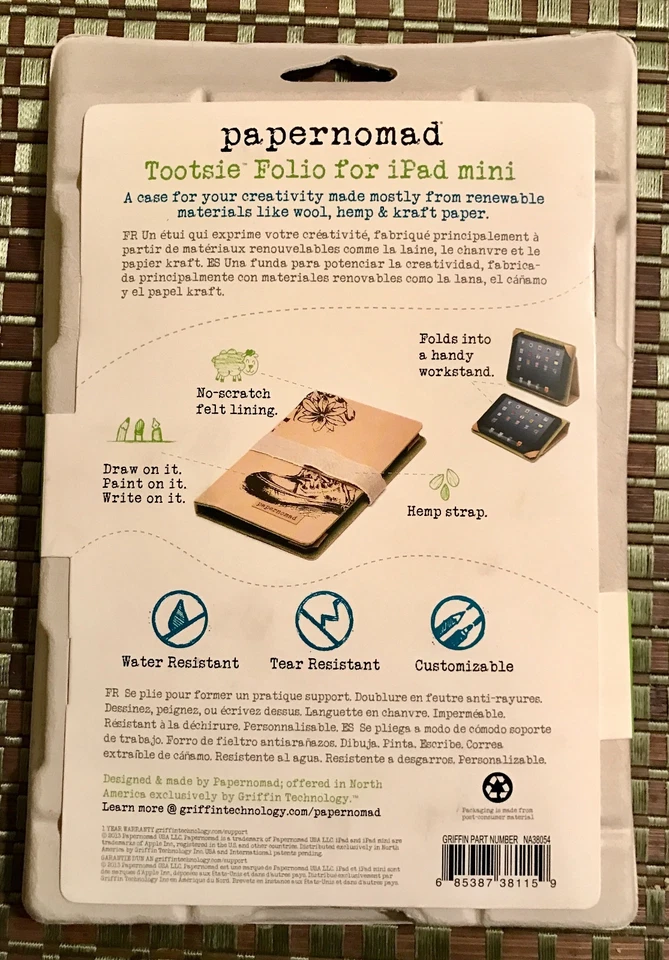 New/Griffin Papernomad Little Tootsie Folio for iPad Mini 1/2/3 - Image 2 of 2