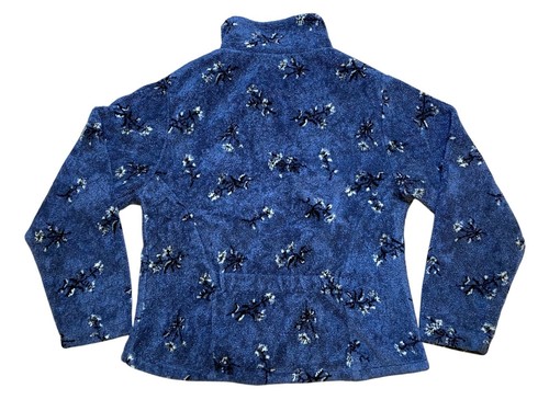 Vintage 90s Black Diamond Womens Fleece Jacket Winter AOP Print Full Zip USA M - Picture 6 of 9