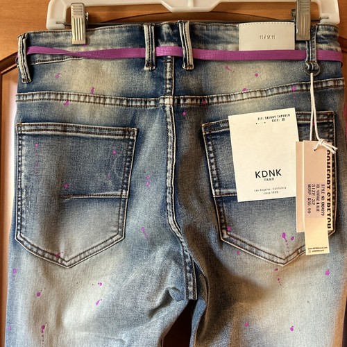 KDNK NEU MIT ETIKETT NEU FUNKY UNISEX Herren JEANS DENIM Stretch blau abgenutzt 32 $ 90 - Bild 6 von 9