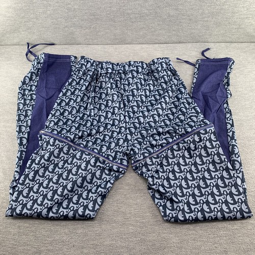 Women's High Waisted Zip off Blue Pants w/ lettering print Size XL (A14) - Picture 4 of 12