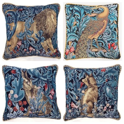William Morris Animal & Floral Jacquard Tapestry Throw Pillowcase Cushion Cover