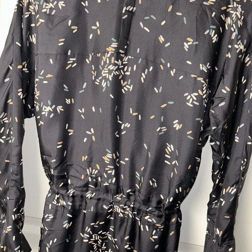 Lafayette 148 Black Multicolor Sprinkle Print Batwing Sleeve Silk Dress Medium - Picture 6 of 8