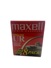 Maxell Blank Tapes Audio Cassette Normal Bias UR 60 Minutes 8 Pack New