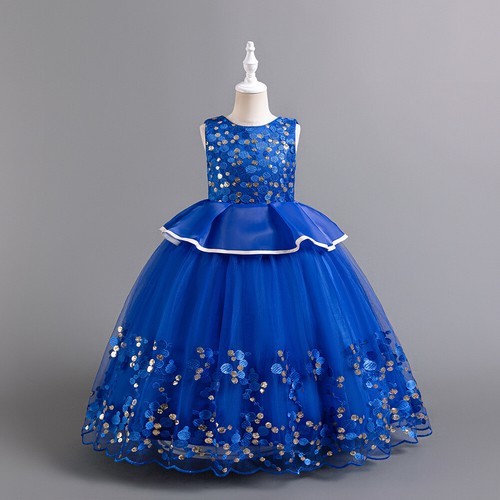 New Flower Girls Kids Sequins Dress Bridesmaid Princess Pageant Party Gown 3-12Y - Picture 40 of 45
