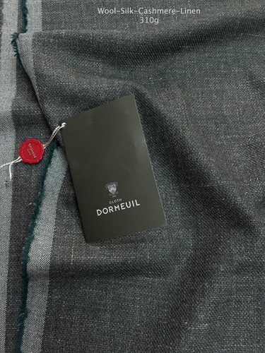 Green Suiting Fabric Wool Cashmere Linen Silk by DORMEUIL, Woven in Italy 2.60m - Picture 5 of 6