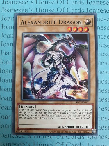 SDLI-EN001 Alexandrite Dragon Yu-Gi-Oh Card (Unl) NM New - Picture 1 of 3