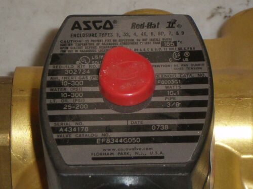 New! Asco EF8344G050 Red-Hat Valve 120 VAC Coil, Uses 302724 Rebuild Kit - Picture 3 of 3