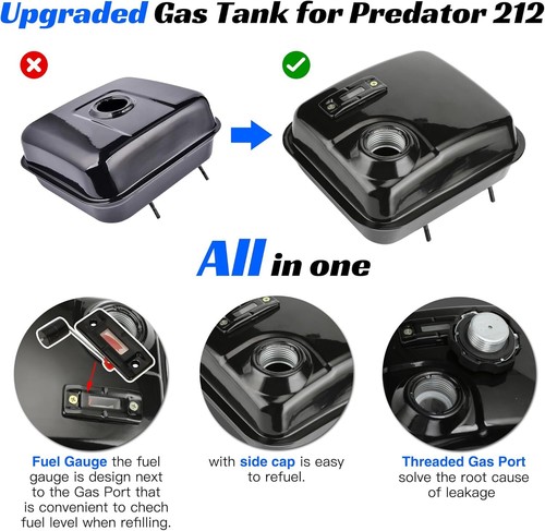Tanque de combustible de gasolina mejorado para motor Predator 212 Hemi Ghost 224cc - Imagen 2 de 8