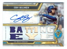 CODY BELLINGER 2020 TOPPS TRIPLE THREADS 10X BAT & JERSEY AUTO AUTOGRAPH #2/18