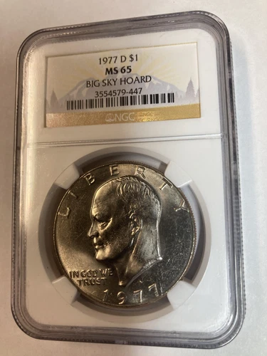 1977 D NGC MS65 - Clad Eisenhower IKE Dollar $1 US Coin - BIG SKY HOARD