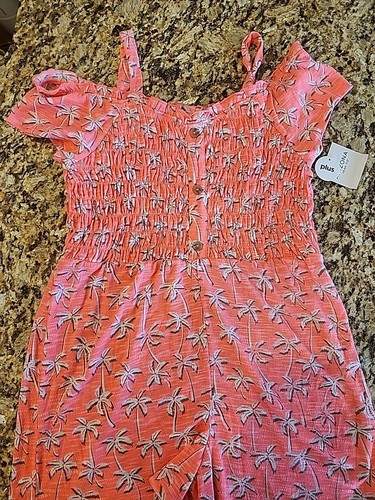 NWT Arizona Jean Co Girls Shorts Pink Palm Tree Print Size L 14.5 - 16.5 Plus - Picture 2 of 9