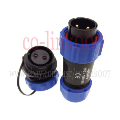 WEIPU SP21 2Pins Waterproof & Dustproof Aviation Connector, IP68 Plug socket Kit