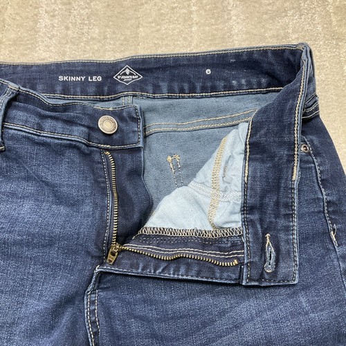 St John Bay Womens Size 6 Skinny Leg Denim Blue Jeans Embroidered Pom Pom Hem - Picture 8 of 10