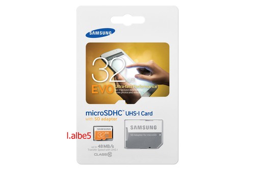 Samsung EVO 32GB 32G Micro SD SDHC 48MB/s UHS-I Class 10 Memory Card w/adapter - Picture 1 of 1