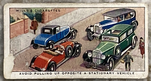 1934 Wills's Zigarettenkarte VERMEIDEN SIE HOCHZIEHEN GEGENÜBER Safety First #21 B164