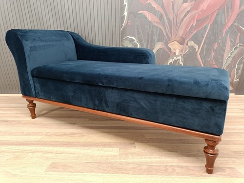 Chaise lounge sofa, Blue sofa couch, Living room sofa, Hidden storage sofa - Picture 5 of 9