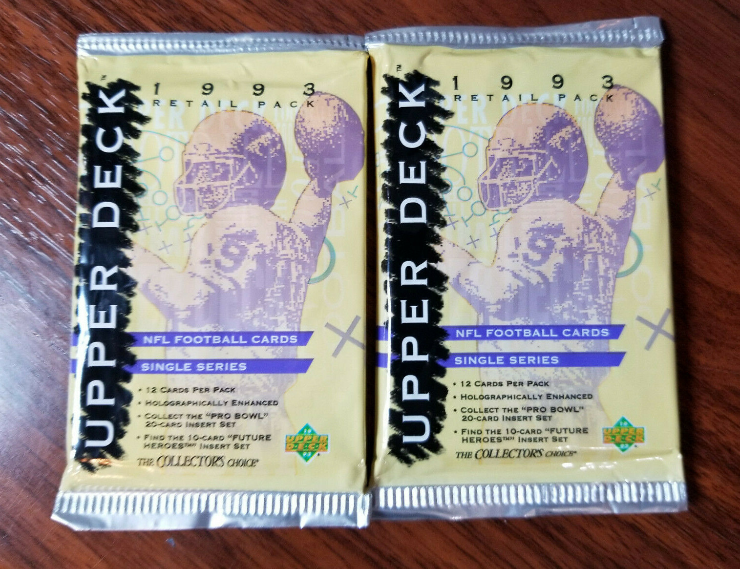 1993 Upper Deck Football (2) 12 card packs = 24 cards: Full checklist within