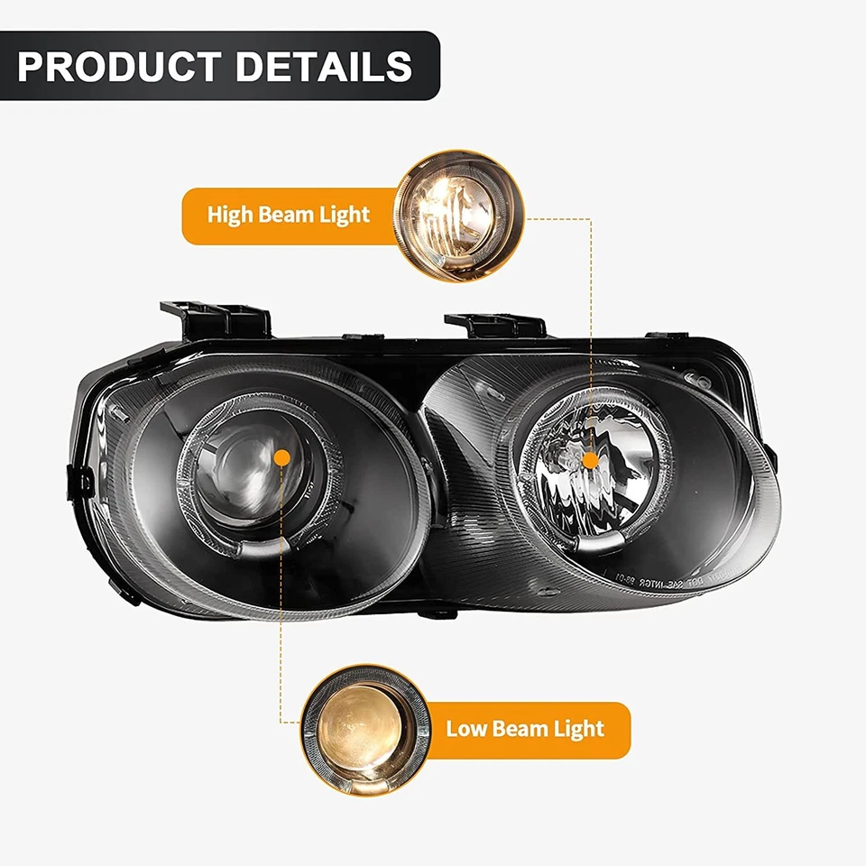 Faros proyectores transparentes con anillo halo LED para Acura Integra 1994-1997 Foto 2 de 4