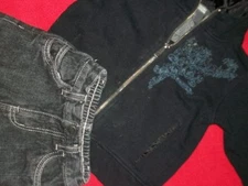 Kenneth Cole Boys Black zip jacket pants jeans size 18mo 18 mo 2pc set 