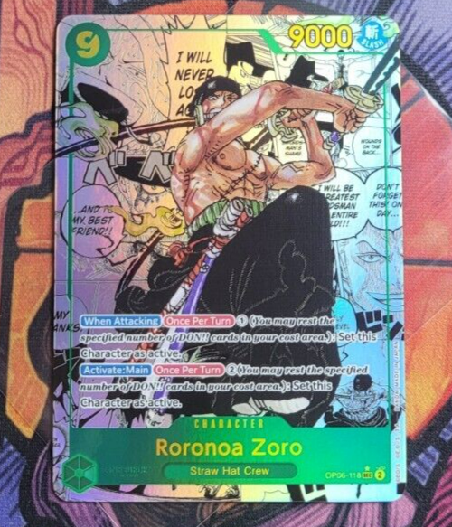 Roronoa Zoro Alternate Art Manga Rare SEC OP06-118 English